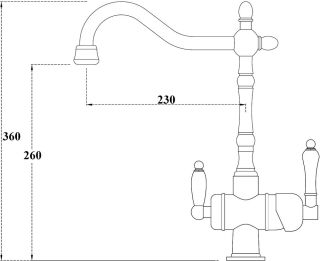 Смеситель для кухни ZORG Antic ZR 326-33 YF BR